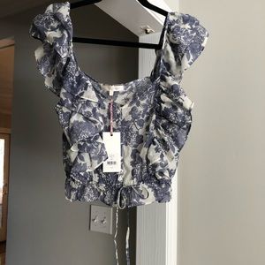 Loveshackfancy Avery Top, Sea print, size small
